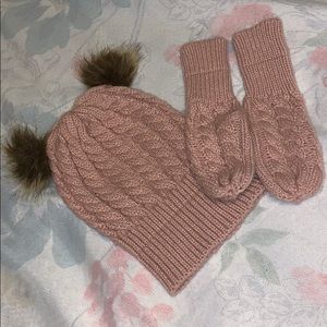 Girls winter beanie set